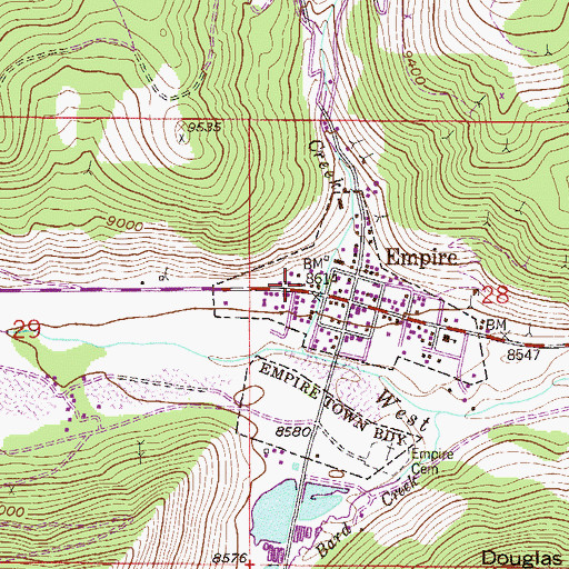 Topographic Map of Empire Post Office, CO