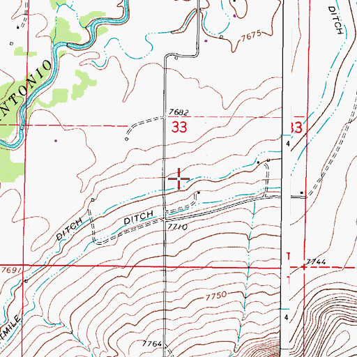 Topographic Map of Rincon Ditch, CO
