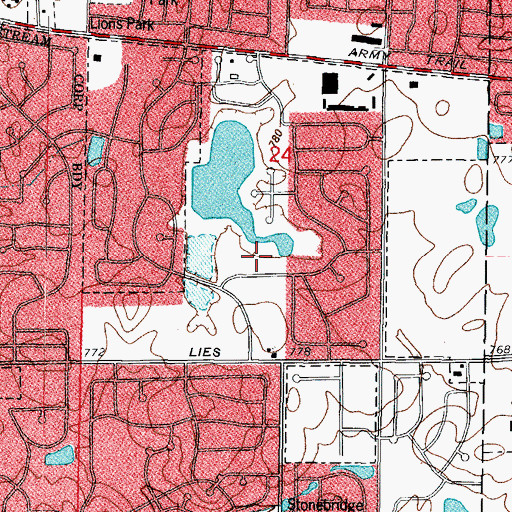 Topographic Map of Kent Park, IL
