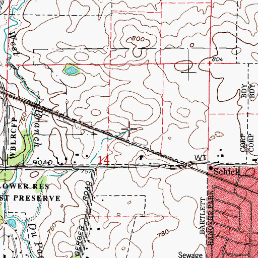 Topographic Map of Prairieview Park, IL