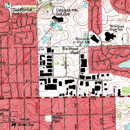 Topographic Map of Ty Warner Park, IL