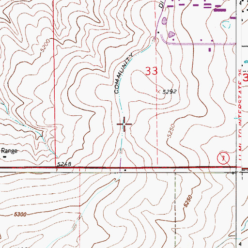 Topographic Map of Vista Ridge Academy, CO