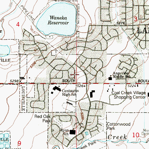 Topographic Map of First United Methodist Church, CO