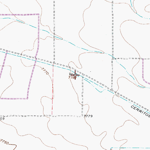 Topographic Map of Cerritos Canal, CO