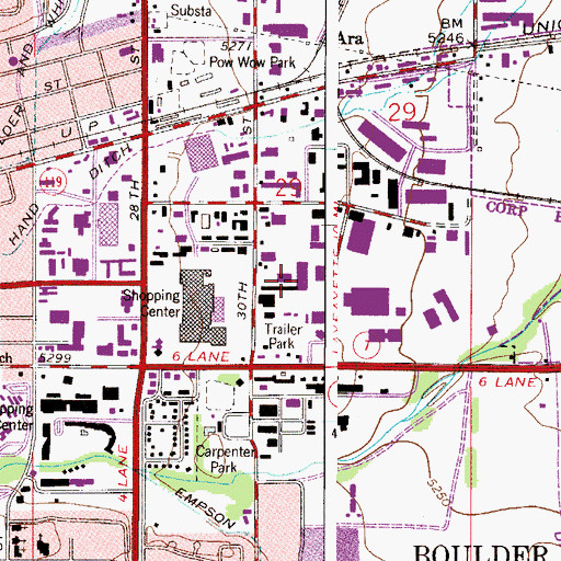 Topographic Map of City of Boulder Public Safety Center, CO