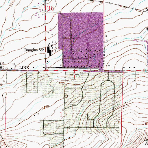 Topographic Map of Rocky Mountain Fire District Station 1, CO