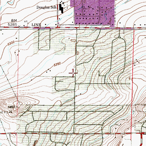 Topographic Map of Fairview Bible Chapel, CO
