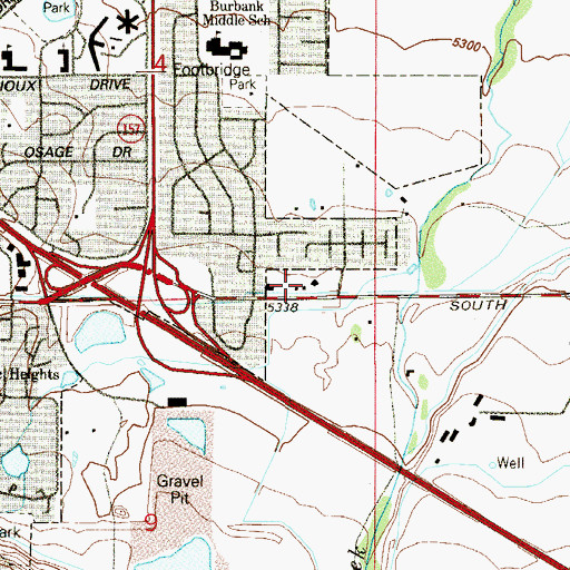 Topographic Map of Flatirons Baptist Church, CO