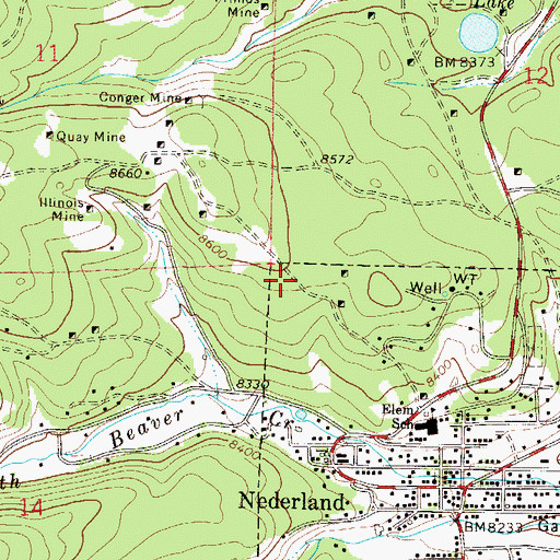Topographic Map of Nederland Elementary School, CO