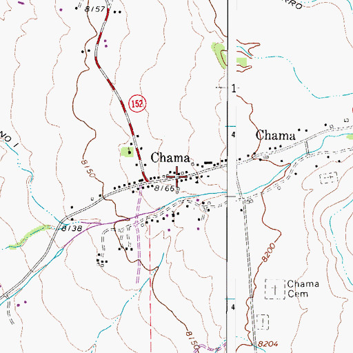 Topographic Map of Chama, CO