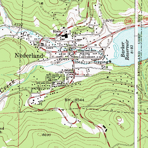 Topographic Map of Nederland Police Department, CO