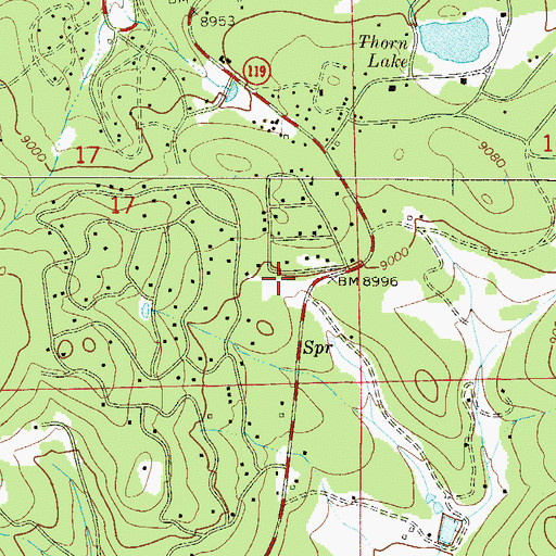 Topographic Map of Gilpin County Library, CO