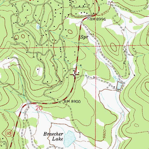Topographic Map of Timberline Fire Protection District Station 7, CO