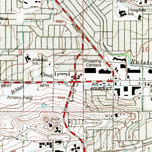 Topographic Map of King of Glory Lutheran Church, CO