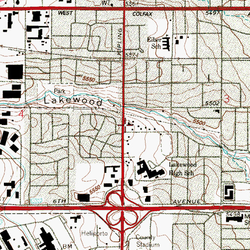 Topographic Map of Holy Shepherd Lutheran Church, CO