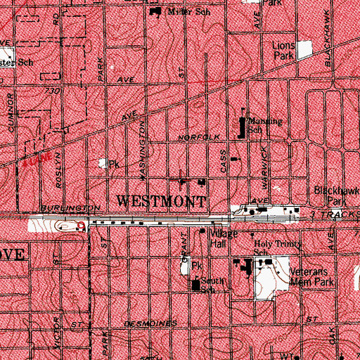 Topographic Map of Bethel Evangelical Lutheran Church, IL