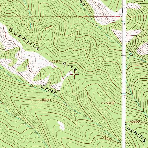 Topographic Map of Cuchilla Alta, CO