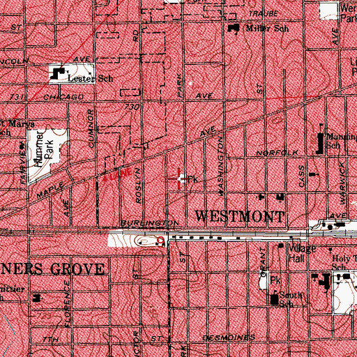 Topographic Map of Kiwanis Park, IL