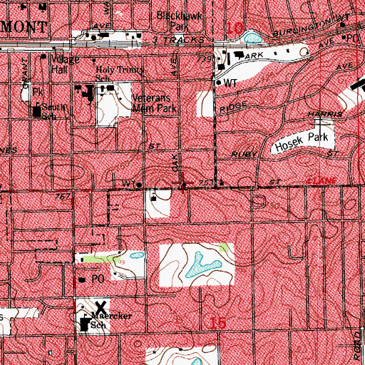 Topographic Map of Kingdom Hall of Jehovahs Witnesses, IL