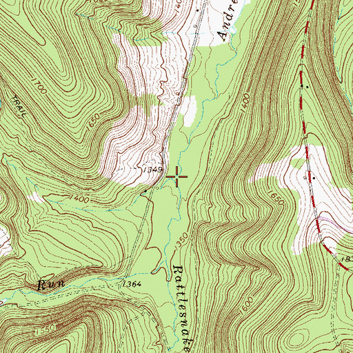 Topographic Map of Bull Run, PA