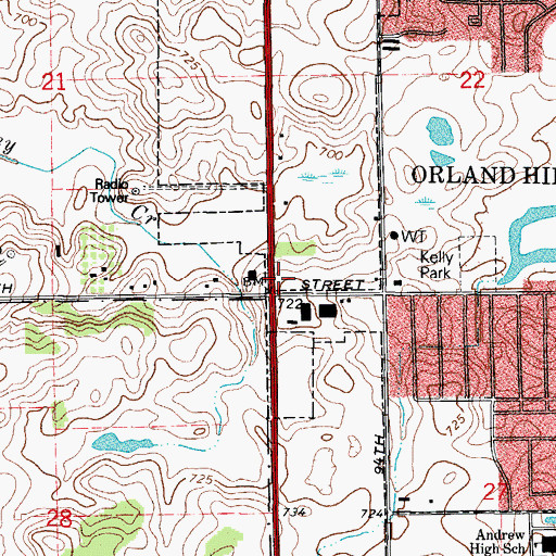 Topographic Map of Midwest Physicians Center, IL