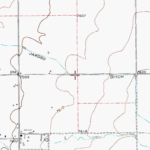 Topographic Map of Jaroso Ditch, CO