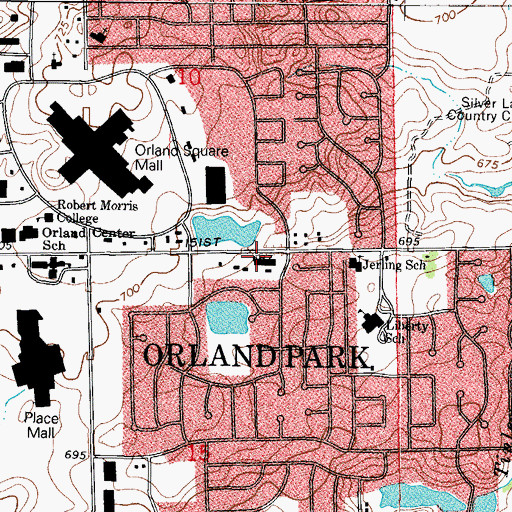 Topographic Map of Regent Plaza Shopping Center, IL