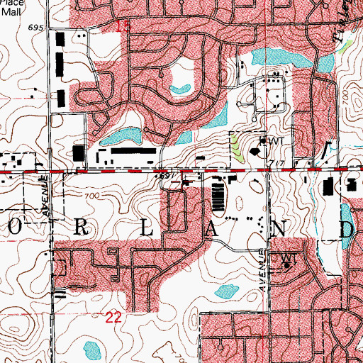Topographic Map of Christian Hills School, IL