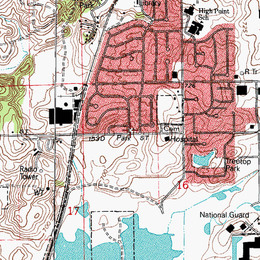 Topographic Map of Bill Young Park, IL