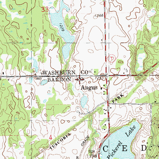 Topographic Map of Angus Substation, WI