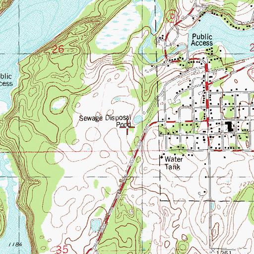 Topographic Map of Birchwood Sewage Disposal Plant, WI
