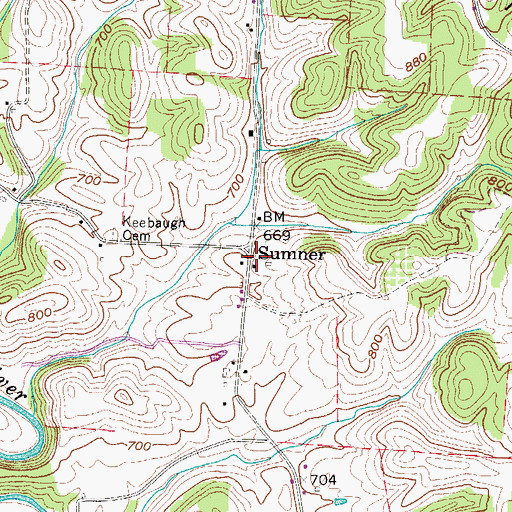 Topographic Map of Sumner Post Office (historical), OH