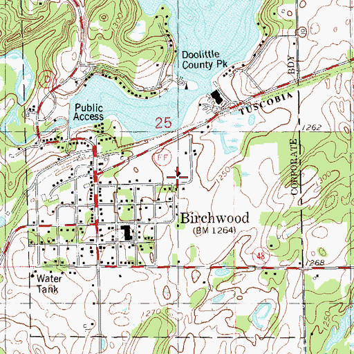 Topographic Map of Trinity Luthern Church, WI