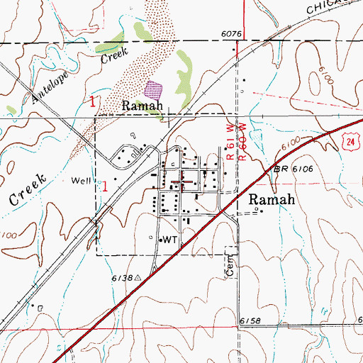 Topographic Map of Ramah, CO