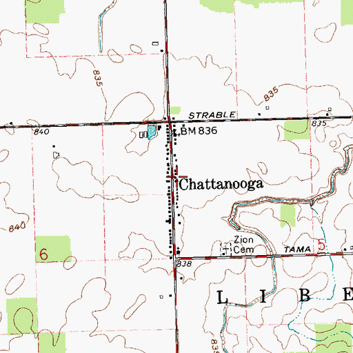 Topographic Map of Chattanooga Post Office (historical), OH