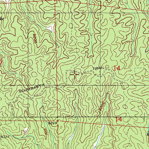 Topographic Map of Schubarth Trail, CO