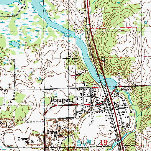 Topographic Map of Haugen Water Tower, WI