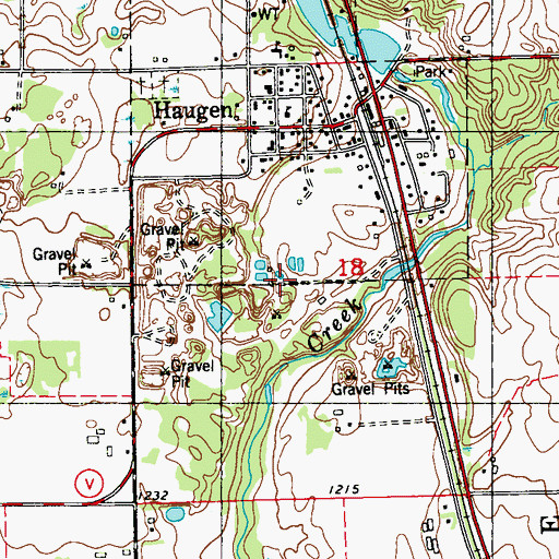 Topographic Map of Haugen Sewage Treatment Facilities, WI