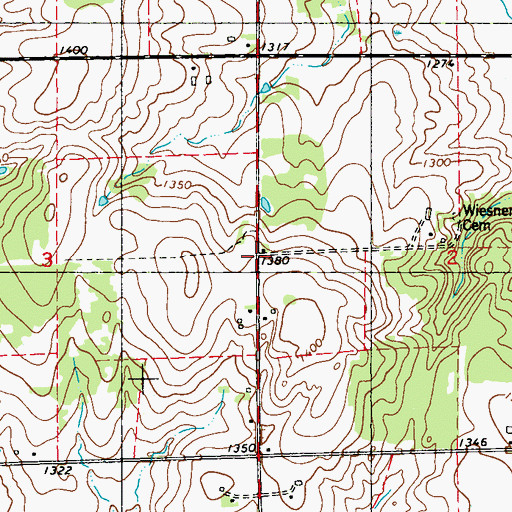 Topographic Map of Friends of Miesner Community Chapel, WI