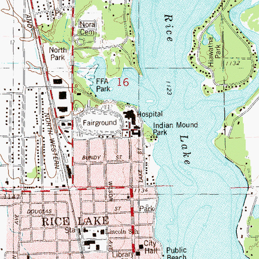 Topographic Map of Marshfield Clinic - Indianhead Center, WI