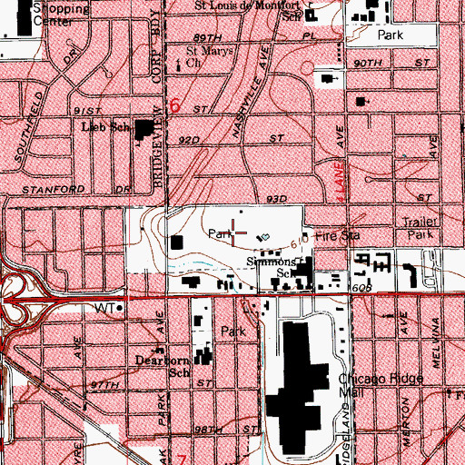 Topographic Map of Centennial Park, IL
