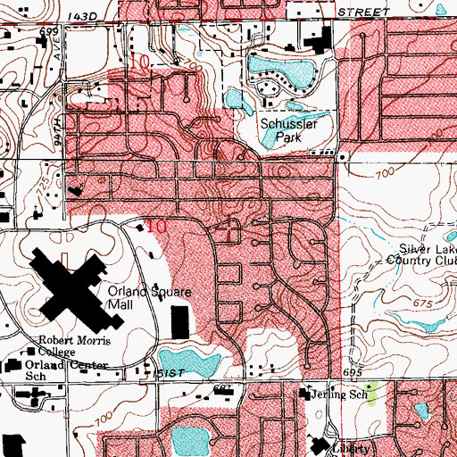 Topographic Map of Pulte Park, IL