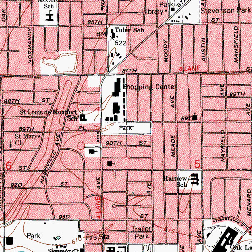 Topographic Map of Worthbrook Park, IL