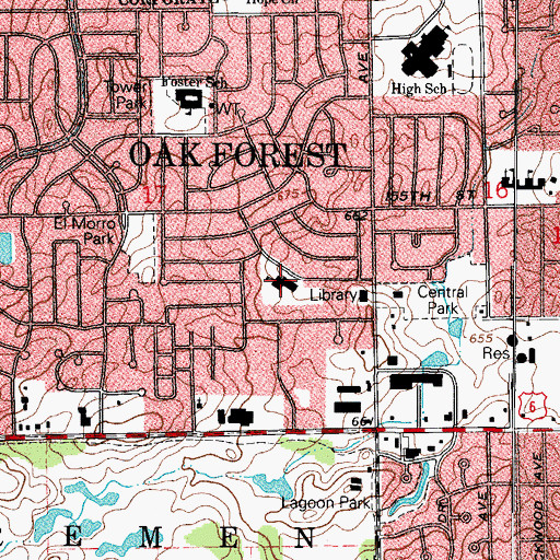 Topographic Map of Scarlet Oak Elementary School, IL