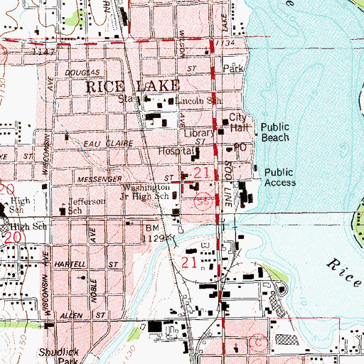 Topographic Map of United Presbyterian Church, WI