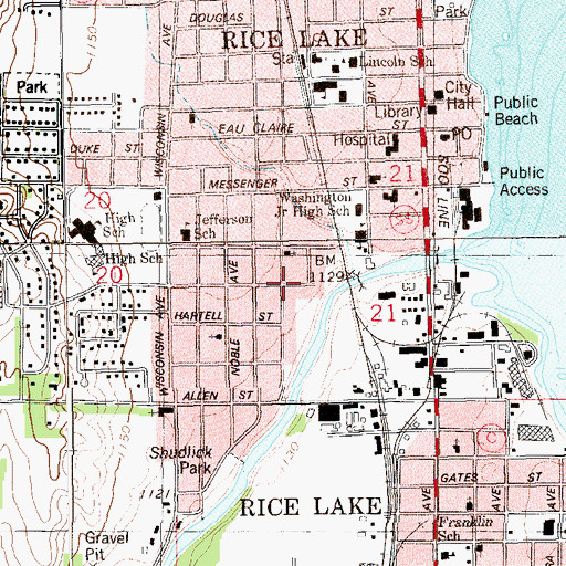 Topographic Map of Landmark Apostolic Church, WI