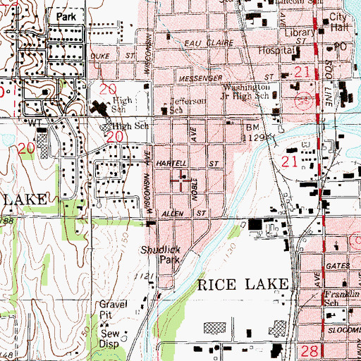 Topographic Map of Immanual Baptist Church, WI
