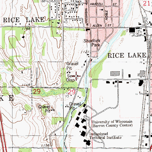 Topographic Map of Rice Lake Wastewater Treatment Plant, WI