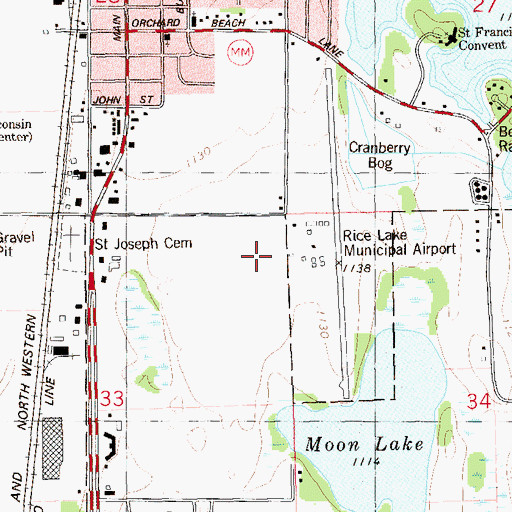 Topographic Map of Tainter Elementary School, WI