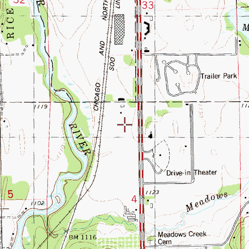 Topographic Map of Maranatha Evangelical Free Church, WI